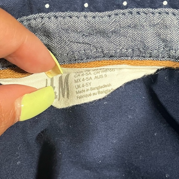 H&M Navy Blue Polka Dot Button Down Shirt - Picture 4 of 4